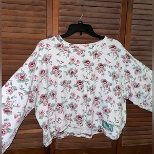 BONGO Cropped Floral Crewneck
